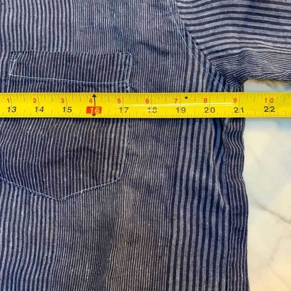 CP Shades blue stripe button front shirt with pocket - Picture 6 of 6